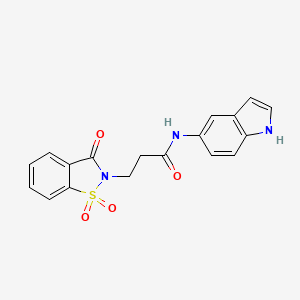 3-(1,1-dioxido-3-oxo-1,2-benzothiazol-2(3H)-yl)-N-(1H-indol-5-yl)propanamide