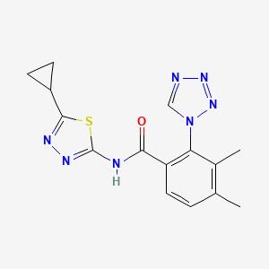 molecular formula C15H15N7OS B12169962 N-(5-cyclopropyl-1,3,4-thiadiazol-2-yl)-3,4-dimethyl-2-(1H-tetrazol-1-yl)benzamide 