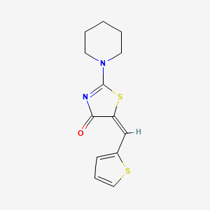 (5E)-2-piperidin-1-yl-5-(thiophen-2-ylmethylidene)-1,3-thiazol-4-one