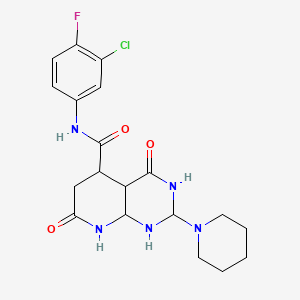 molecular formula C19H23ClFN5O3 B12169970 N-(3-chloro-4-fluorophenyl)-4,7-dioxo-2-piperidin-1-yl-1,2,3,4a,5,6,8,8a-octahydropyrido[2,3-d]pyrimidine-5-carboxamide 