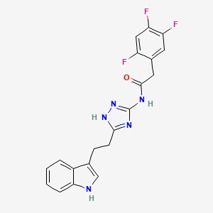 N-{3-[2-(1H-indol-3-yl)ethyl]-1H-1,2,4-triazol-5-yl}-2-(2,4,5-trifluorophenyl)acetamide