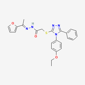 2-[[4-(4-ethoxyphenyl)-5-phenyl-1,2,4-triazol-3-yl]sulfanyl]-N-[(Z)-1-(furan-2-yl)ethylideneamino]acetamide