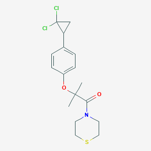 molecular formula C17H21Cl2NO2S B12170061 2-[4-(2,2-Dichlorocyclopropyl)phenoxy]-2-methyl-1-(thiomorpholin-4-yl)propan-1-one 