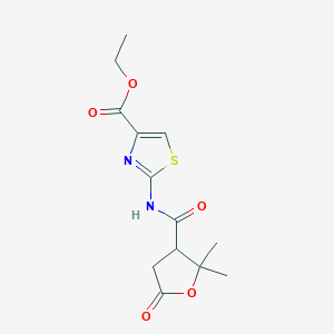 molecular formula C13H16N2O5S B12170073 Ethyl 2-{[(2,2-dimethyl-5-oxotetrahydrofuran-3-yl)carbonyl]amino}-1,3-thiazole-4-carboxylate 