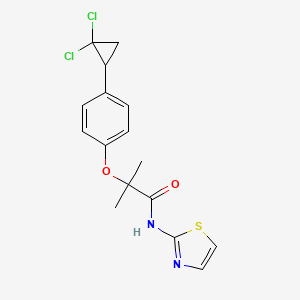 molecular formula C16H16Cl2N2O2S B12170098 2-[4-(2,2-dichlorocyclopropyl)phenoxy]-2-methyl-N-(1,3-thiazol-2-yl)propanamide 