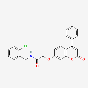 molecular formula C24H18ClNO4 B12170145 N-(2-chlorobenzyl)-2-((2-oxo-4-phenyl-2H-chromen-7-yl)oxy)acetamide 