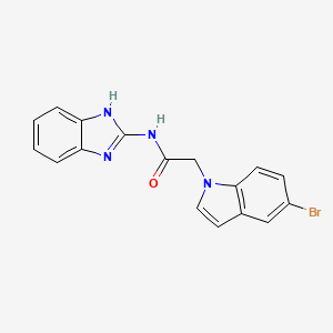 2-(5-bromo-1H-indol-1-yl)-N-(1,3-dihydro-2H-benzimidazol-2-ylidene)acetamide