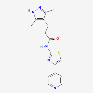 molecular formula C16H17N5OS B12170214 3-(3,5-dimethyl-1H-pyrazol-4-yl)-N-[4-(pyridin-4-yl)-1,3-thiazol-2-yl]propanamide 