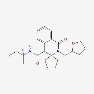 molecular formula C23H32N2O3 B12170230 N-(butan-2-yl)-1'-oxo-2'-(tetrahydrofuran-2-ylmethyl)-1',4'-dihydro-2'H-spiro[cyclopentane-1,3'-isoquinoline]-4'-carboxamide 