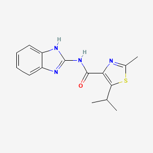 molecular formula C15H16N4OS B12170276 N-(1H-benzo[d]imidazol-2-yl)-5-isopropyl-2-methylthiazole-4-carboxamide 