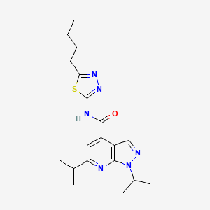 N-[(2E)-5-butyl-1,3,4-thiadiazol-2(3H)-ylidene]-1,6-di(propan-2-yl)-1H-pyrazolo[3,4-b]pyridine-4-carboxamide