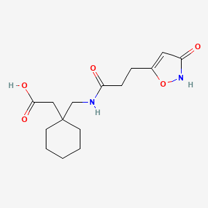 [1-({[3-(3-Hydroxy-1,2-oxazol-5-yl)propanoyl]amino}methyl)cyclohexyl]acetic acid