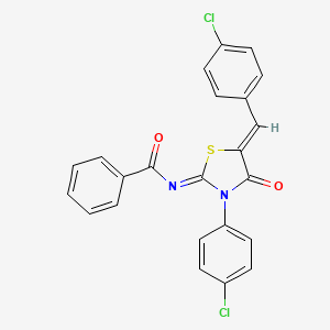 N-[(2Z,5Z)-5-(4-chlorobenzylidene)-3-(4-chlorophenyl)-4-oxo-1,3-thiazolidin-2-ylidene]benzamide