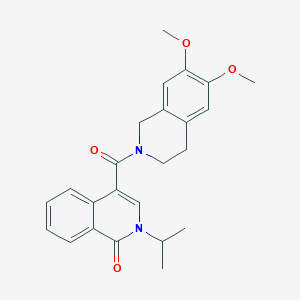 molecular formula C24H26N2O4 B12170374 4-{[6,7-dimethoxy-3,4-dihydro-2(1H)-isoquinolinyl]carbonyl}-2-isopropyl-1(2H)-isoquinolinone 