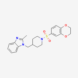 1-((1-((2,3-dihydrobenzo[b][1,4]dioxin-6-yl)sulfonyl)piperidin-4-yl)methyl)-2-methyl-1H-benzo[d]imidazole