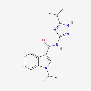 molecular formula C17H21N5O B12170399 1-(propan-2-yl)-N-[5-(propan-2-yl)-1H-1,2,4-triazol-3-yl]-1H-indole-3-carboxamide 