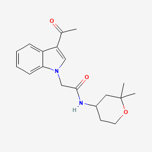 2-(3-acetyl-1H-indol-1-yl)-N-(2,2-dimethyltetrahydro-2H-pyran-4-yl)acetamide