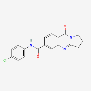 molecular formula C18H14ClN3O2 B12170434 N-(4-chlorophenyl)-9-oxo-1,2,3,9-tetrahydropyrrolo[2,1-b]quinazoline-6-carboxamide 