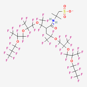 molecular formula C29H13F46NO10S B1217045 2-Methyl-2-[[4,5,5,5-tetrafluoro-4-[1,1,2,3,3,3-hexafluoro-2-[1,1,2,3,3,3-hexafluoro-2-(1,1,2,2,3,3,3-heptafluoropropoxy)propoxy]propoxy]-2-[1,2,2,2-tetrafluoro-1-[1,1,2,3,3,3-hexafluoro-2-[1,1,2,3,3,3-hexafluoro-2-(1,1,2,2,3,3,3-heptafluoropropoxy)propoxy]propoxy]ethyl]pentanoyl]amino]propane-1-sulfonic acid 