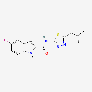 5-fluoro-1-methyl-N-[5-(2-methylpropyl)-1,3,4-thiadiazol-2-yl]-1H-indole-2-carboxamide