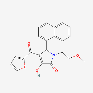 molecular formula C22H19NO5 B12170471 (4E)-4-[furan-2-yl(hydroxy)methylidene]-1-(2-methoxyethyl)-5-(naphthalen-1-yl)pyrrolidine-2,3-dione 