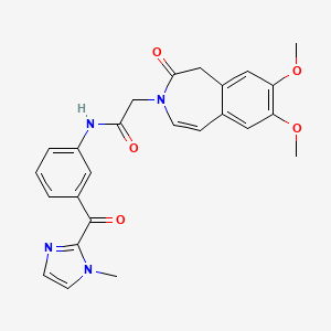 molecular formula C25H24N4O5 B12170472 2-(7,8-dimethoxy-2-oxo-1,2-dihydro-3H-3-benzazepin-3-yl)-N-{3-[(1-methyl-1H-imidazol-2-yl)carbonyl]phenyl}acetamide 