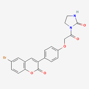 molecular formula C20H15BrN2O5 B12170505 1-{[4-(6-bromo-2-oxo-2H-chromen-3-yl)phenoxy]acetyl}imidazolidin-2-one 