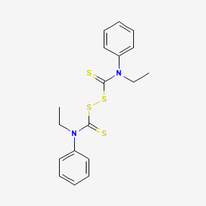 molecular formula C18H20N2S4 B1217054 [Ethyl({[ethyl(phenyl)carbamothioyl]disulfanyl}carbothioyl)amino]benzene CAS No. 41365-24-6