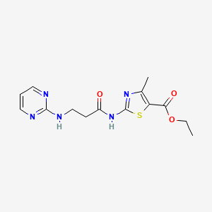 Ethyl 4-methyl-2-(3-(pyrimidin-2-ylamino)propanamido)thiazole-5-carboxylate