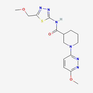 molecular formula C15H20N6O3S B12170547 N-(5-(methoxymethyl)-1,3,4-thiadiazol-2-yl)-1-(6-methoxypyridazin-3-yl)piperidine-3-carboxamide 