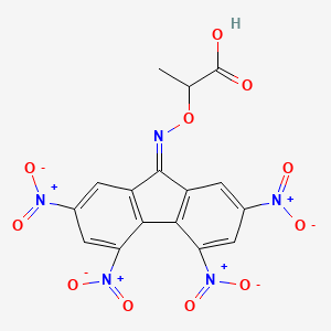 molecular formula C16H9N5O11 B1217057 2-(2,4,5,7-Tetranitro-9-fluorenylideneaminooxy)propionic acid CAS No. 5001-45-6