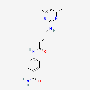 molecular formula C17H21N5O2 B12170617 4-({4-[(4,6-Dimethylpyrimidin-2-yl)amino]butanoyl}amino)benzamide 