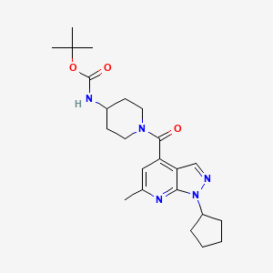 tert-butyl {1-[(1-cyclopentyl-6-methyl-1H-pyrazolo[3,4-b]pyridin-4-yl)carbonyl]piperidin-4-yl}carbamate