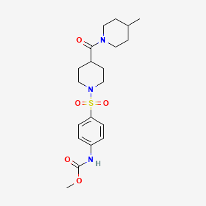 molecular formula C20H29N3O5S B12170699 methyl N-(4-{[4-(4-methylpiperidine-1-carbonyl)piperidin-1-yl]sulfonyl}phenyl)carbamate 