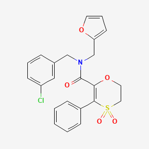 molecular formula C23H20ClNO5S B12170713 N-(3-chlorobenzyl)-N-(furan-2-ylmethyl)-3-phenyl-5,6-dihydro-1,4-oxathiine-2-carboxamide 4,4-dioxide 