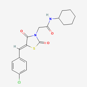 2-[(5Z)-5-(4-chlorobenzylidene)-2,4-dioxo-1,3-thiazolidin-3-yl]-N-cyclohexylacetamide