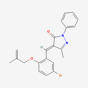 molecular formula C21H19BrN2O2 B12170790 (4E)-4-{5-bromo-2-[(2-methylprop-2-en-1-yl)oxy]benzylidene}-5-methyl-2-phenyl-2,4-dihydro-3H-pyrazol-3-one 