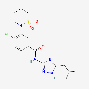 4-chloro-3-(1,1-dioxido-1,2-thiazinan-2-yl)-N-[3-(2-methylpropyl)-1H-1,2,4-triazol-5-yl]benzamide