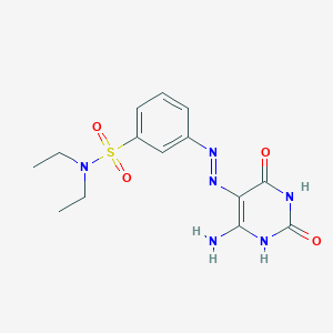 molecular formula C14H18N6O4S B12170857 3-[2-(4-amino-2,6-dioxo-1,2,5,6-tetrahydropyrimidin-5-ylidene)hydrazin-1-yl]-N,N-diethylbenzene-1-sulfonamide 