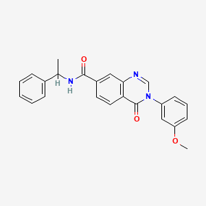 molecular formula C24H21N3O3 B12170887 3-(3-methoxyphenyl)-4-oxo-N-(1-phenylethyl)-3,4-dihydroquinazoline-7-carboxamide 