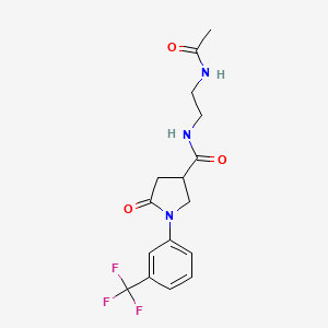 N-[2-(acetylamino)ethyl]-5-oxo-1-[3-(trifluoromethyl)phenyl]pyrrolidine-3-carboxamide