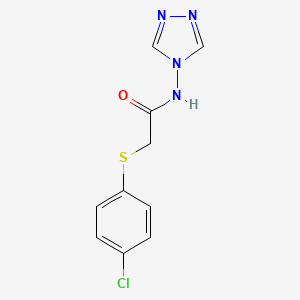 molecular formula C10H9ClN4OS B12170990 2-((4-chlorophenyl)sulfanyl)-N-4H-1,2,4-triazol-4-ylacetamide 