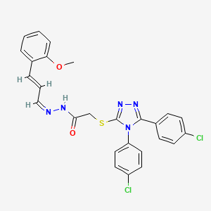 molecular formula C26H21Cl2N5O2S B12171019 2-{[4,5-bis(4-chlorophenyl)-4H-1,2,4-triazol-3-yl]sulfanyl}-N'-[(1Z,2E)-3-(2-methoxyphenyl)prop-2-en-1-ylidene]acetohydrazide 