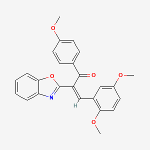 (2Z)-2-(1,3-benzoxazol-2-yl)-3-(2,5-dimethoxyphenyl)-1-(4-methoxyphenyl)prop-2-en-1-one