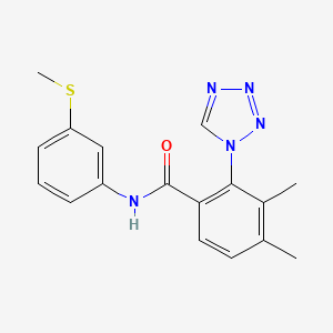 molecular formula C17H17N5OS B12171105 3,4-dimethyl-N-[3-(methylsulfanyl)phenyl]-2-(1H-tetrazol-1-yl)benzamide 