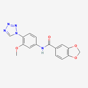 N-[3-methoxy-4-(1H-tetrazol-1-yl)phenyl]-1,3-benzodioxole-5-carboxamide