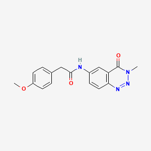 molecular formula C17H16N4O3 B12171199 2-(4-methoxyphenyl)-N-(3-methyl-4-oxo-3,4-dihydro-1,2,3-benzotriazin-6-yl)acetamide 