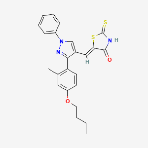 (5Z)-5-{[3-(4-butoxy-2-methylphenyl)-1-phenyl-1H-pyrazol-4-yl]methylidene}-2-thioxo-1,3-thiazolidin-4-one