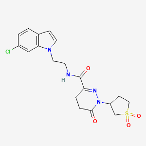 molecular formula C19H21ClN4O4S B12171234 N-[2-(6-chloro-1H-indol-1-yl)ethyl]-1-(1,1-dioxidotetrahydrothiophen-3-yl)-6-oxo-1,4,5,6-tetrahydropyridazine-3-carboxamide 