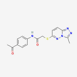 molecular formula C16H15N5O2S B12171275 N-(4-acetylphenyl)-2-[(3-methyl[1,2,4]triazolo[4,3-b]pyridazin-6-yl)sulfanyl]acetamide 